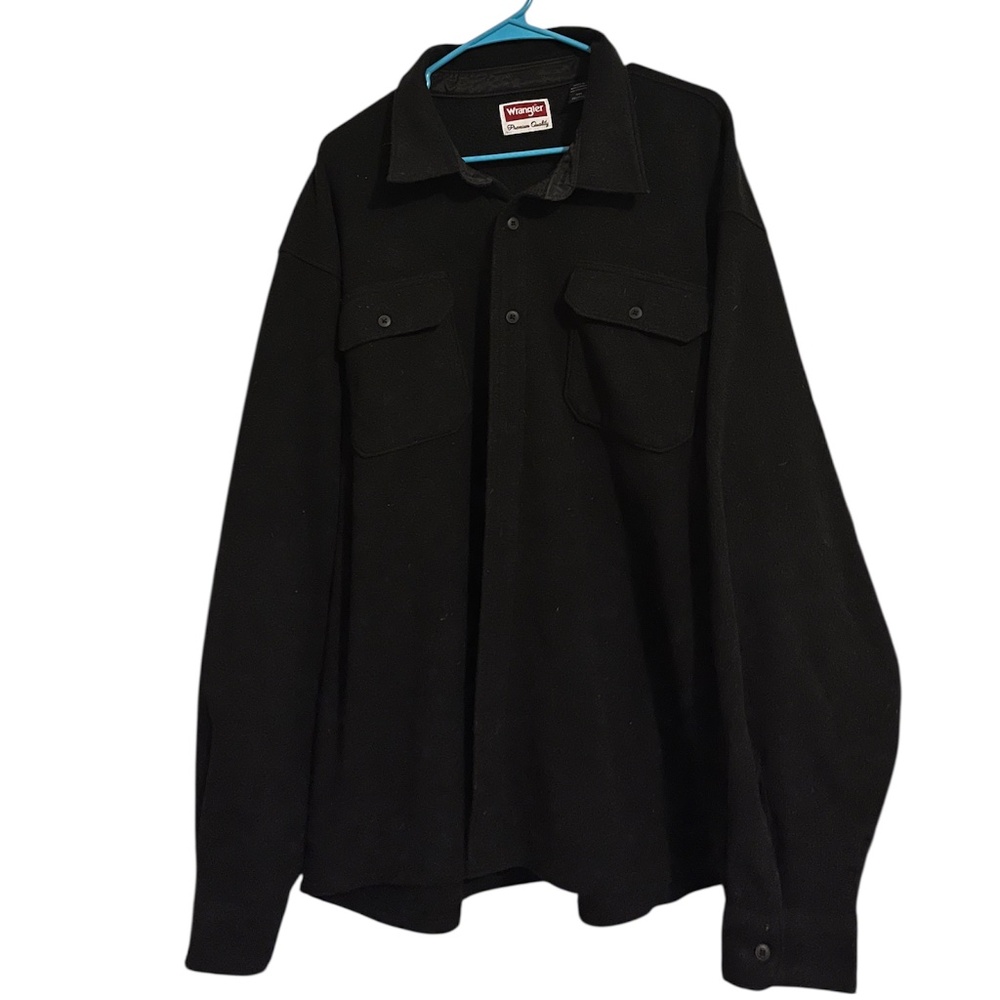 Wrangler Premium Men’s Black Button Down Casual Shirt Jacket Sz-3XL